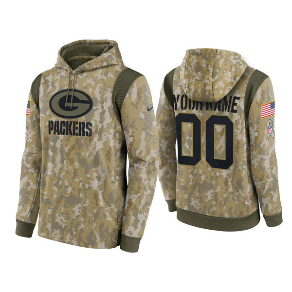 Men's Green Bay Packers Active Player Custom Camo 2021 Salute To Service Therma Performance Pullover Hoodie Men's Green Bay Packers Active Player Custom Camo 2021 Salute To Service Therma Performance Pullover Hoodie