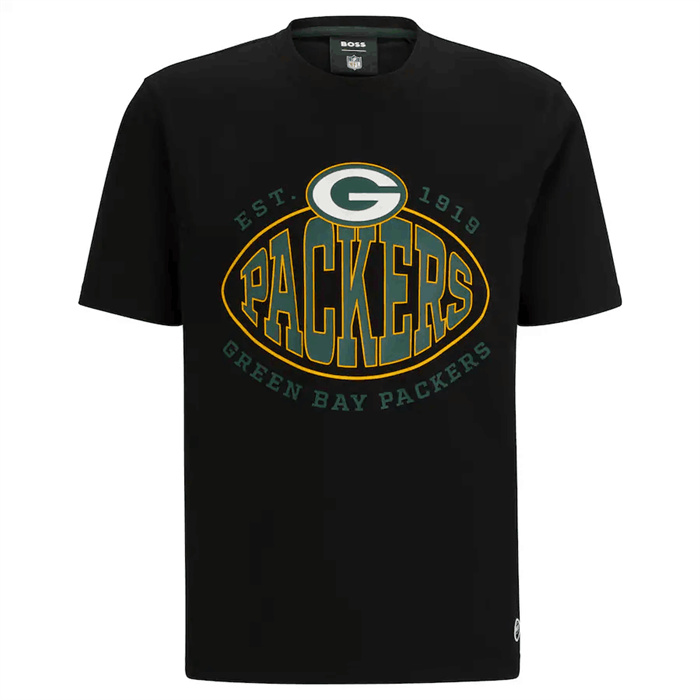Men's Green Bay Packers Black BOSS X Trap T-Shirt Men's Green Bay Packers Black BOSS X Trap T-Shirt