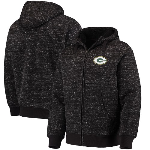Men's Green Bay Packers G-III Sports by Carl Banks Heathered Black Discovery Sherpa Full-Zip Jacket Men's Green Bay Packers G-III Sports by Carl Banks Heathered Black Discovery Sherpa Full-Zip Jacket