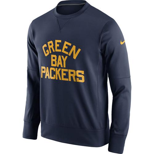 Men's Green Bay Packers Nike Navy Circuit Alternate Sideline Performance Sweatshirt Men's Green Bay Packers Nike Navy Circuit Alternate Sideline Performance Sweatshirt