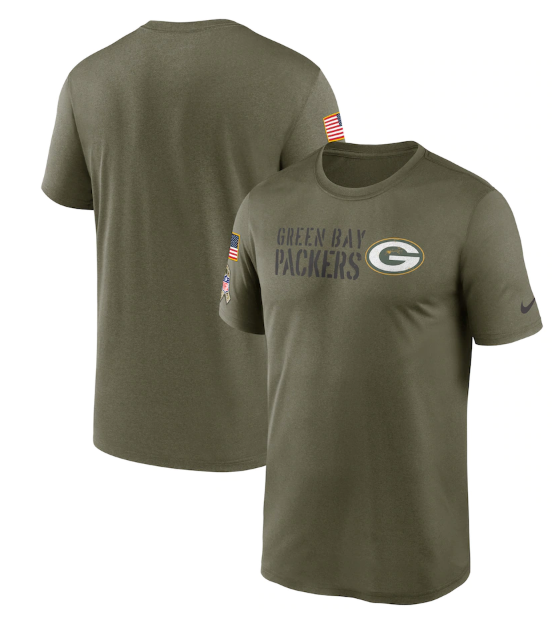 Men's Green Bay Packers Olive 2022 Salute To Service Legend Team T-Shirt Men's Green Bay Packers Olive 2022 Salute To Service Legend Team T-Shirt
