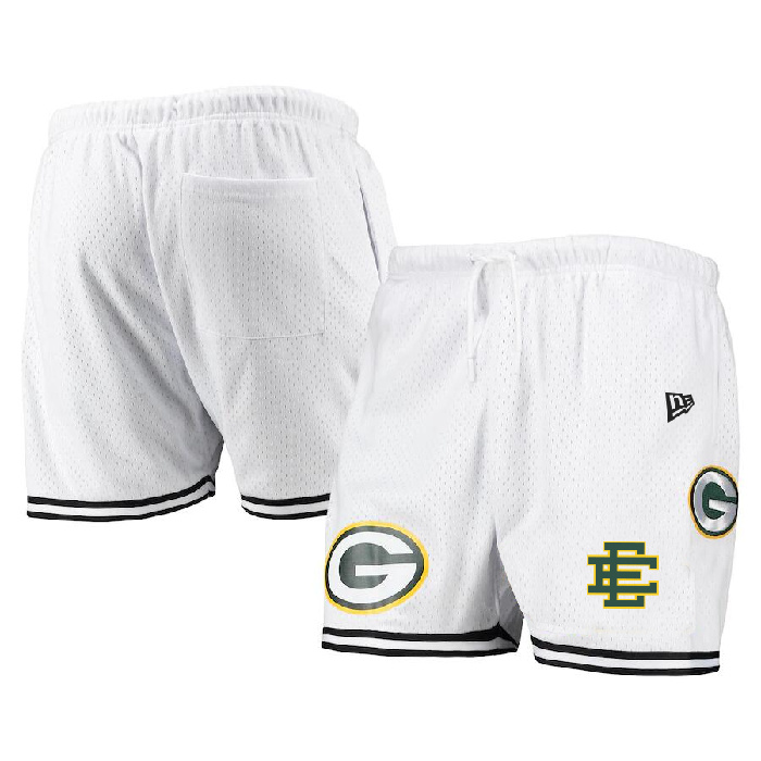 Men's Green Bay Packers Pro White Green Shorts Men's Green Bay Packers Pro White Green Shorts