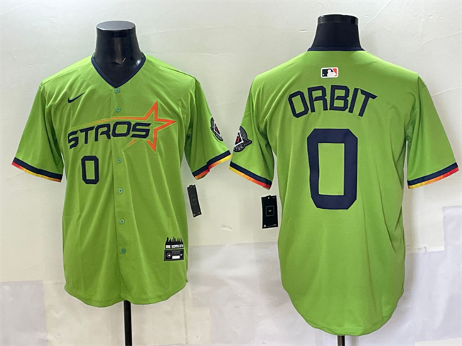 Men's Houston Astros #0 Orbit Green 2025 City Connect Limited Stitched Baseball Jersey Men's Houston Astros #0 Orbit Green 2025 City Connect Limited Stitched Baseball Jersey