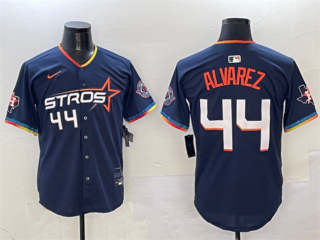 Men's Houston Astros #44 Yordan Alvarez Navy 2025 City Connect With Texas Patch Limited Stitched Baseball Jersey Men's Houston Astros #44 Yordan Alvarez Navy 2025 City Connect With Texas Patch Limited Stitched Baseball Jersey