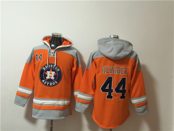 Men's Houston Astros #44 Yordan Alvarez Orange Ageless Must-Have Lace-Up Pullover Hoodie Men's Houston Astros #44 Yordan Alvarez Orange Ageless Must-Have Lace-Up Pullover Hoodie