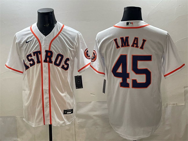 Men's Houston Astros #45 Tatsuya Imai White Cool Base Stitched Jersey Men's Houston Astros #45 Tatsuya Imai White Cool Base Stitched Jersey