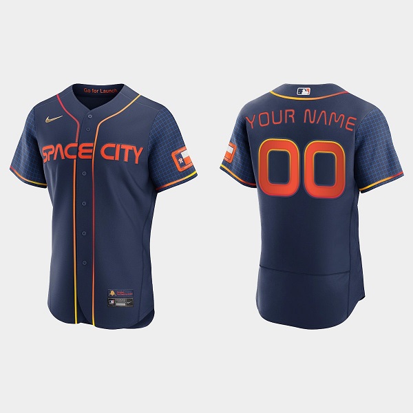 Men's Houston Astros Active Player Custom 2022 Navy City Connect Flex Base Stitched Baseball Jersey Men's Houston Astros Active Player Custom 2022 Navy City Connect Flex Base Stitched Baseball Jersey