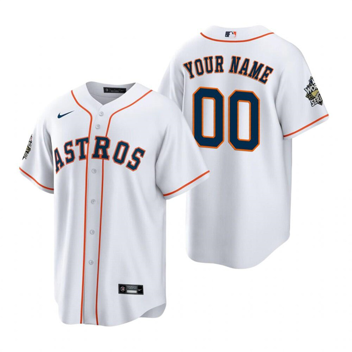 Men's Houston Astros Active Player Custom White 2022 World Series Home Stitched Baseball Jersey Men's Houston Astros Active Player Custom White 2022 World Series Home Stitched Baseball Jersey
