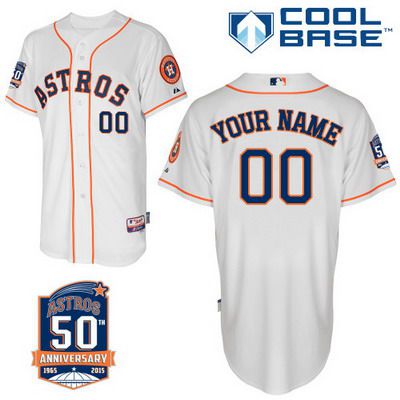Men's Houston Astros Authentic Personalized Home Jersey With Commemorative 50th Anniversary Patch Men's Houston Astros Authentic Personalized Home Jersey With Commemorative 50th Anniversary Patch