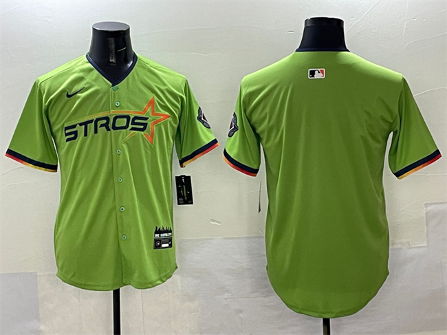 Men's Houston Astros Blank Green 2025 City Connect Limited Stitched Baseball Jersey Men's Houston Astros Blank Green 2025 City Connect Limited Stitched Baseball Jersey