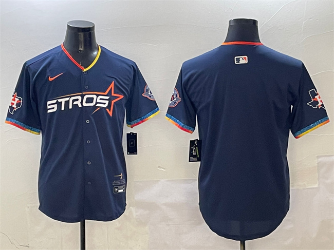 Men's Houston Astros Blank Navy 2025 City Connect With Texas Patch Limited Stitched Baseball Jersey Men's Houston Astros Blank Navy 2025 City Connect With Texas Patch Limited Stitched Baseball Jersey