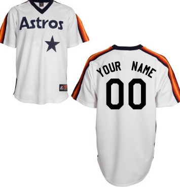 Men's Houston Astros Customized White Throwback Jersey Men's Houston Astros Customized White Throwback Jersey