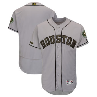 Men's Houston Astros Majestic Gray 2018 Memorial Day Authentic Collection Flex Base Team Custom Jersey Men's Houston Astros Majestic Gray 2018 Memorial Day Authentic Collection Flex Base Team Custom Jersey