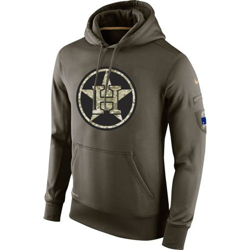 Men's Houston Astros Nike Olive Salute To Service KO Performance Hoodie Men's Houston Astros Nike Olive Salute To Service KO Performance Hoodie