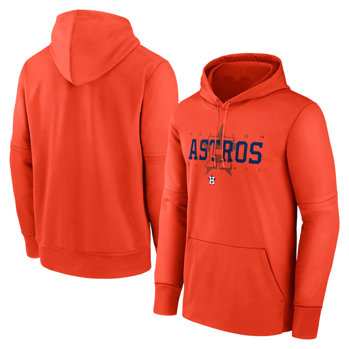 Men's Houston Astros Orange Pregame Performance Pullover Hoodie Men's Houston Astros Orange Pregame Performance Pullover Hoodie