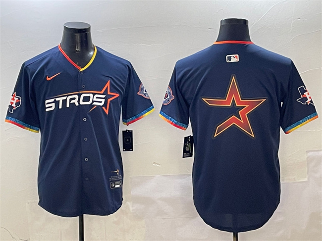 Men's Houston Astros Team Big Logo Navy 2025 City Connect With Texas Patch Limited Stitched Baseball Jersey 002 Men's Houston Astros Team Big Logo Navy 2025 City Connect With Texas Patch Limited Stitched Baseball Jersey 002