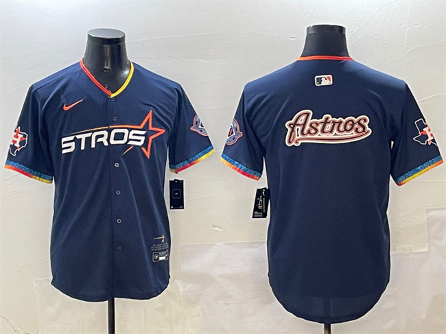 Men's Houston Astros Team Big Logo Navy 2025 City Connect With Texas Patch Limited Stitched Baseball Jersey 003 Men's Houston Astros Team Big Logo Navy 2025 City Connect With Texas Patch Limited Stitched Baseball Jersey 003