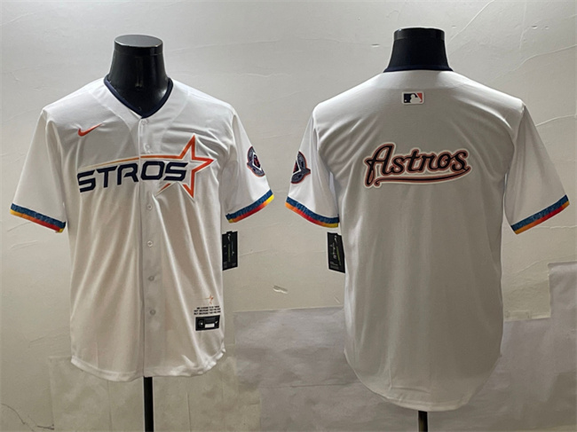 Men's Houston Astros Team Big Logo White 2025 City Connect Limited Stitched Baseball Jersey 003 Men's Houston Astros Team Big Logo White 2025 City Connect Limited Stitched Baseball Jersey 003