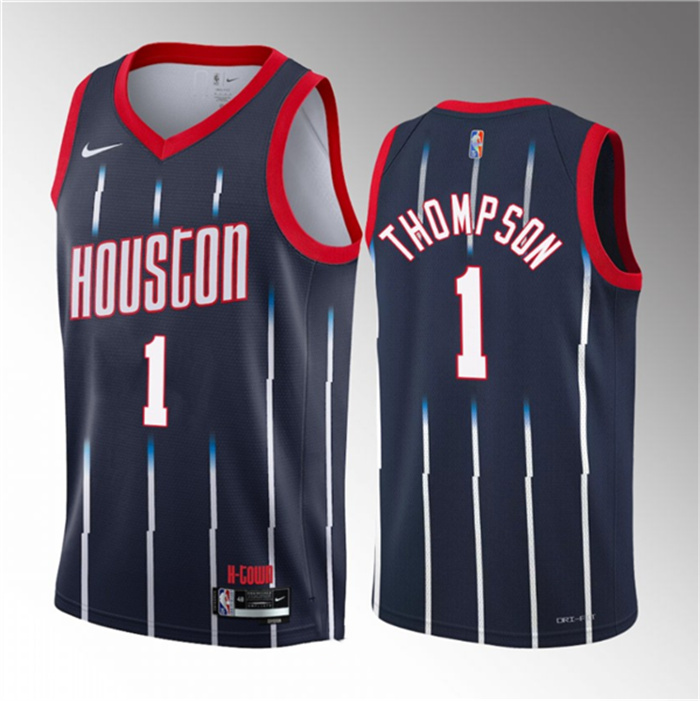 Men's Houston Rockets #1 Amen Thompson Navy 2023 Draft City Edition Stitched Basketball Jersey Men's Houston Rockets #1 Amen Thompson Navy 2023 Draft City Edition Stitched Basketball Jersey