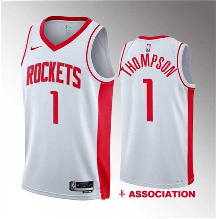 Men's Houston Rockets #1 Amen Thompson White 2023 Draft Association Edition Stitched Basketball Jersey Men's Houston Rockets #1 Amen Thompson White 2023 Draft Association Edition Stitched Basketball Jersey