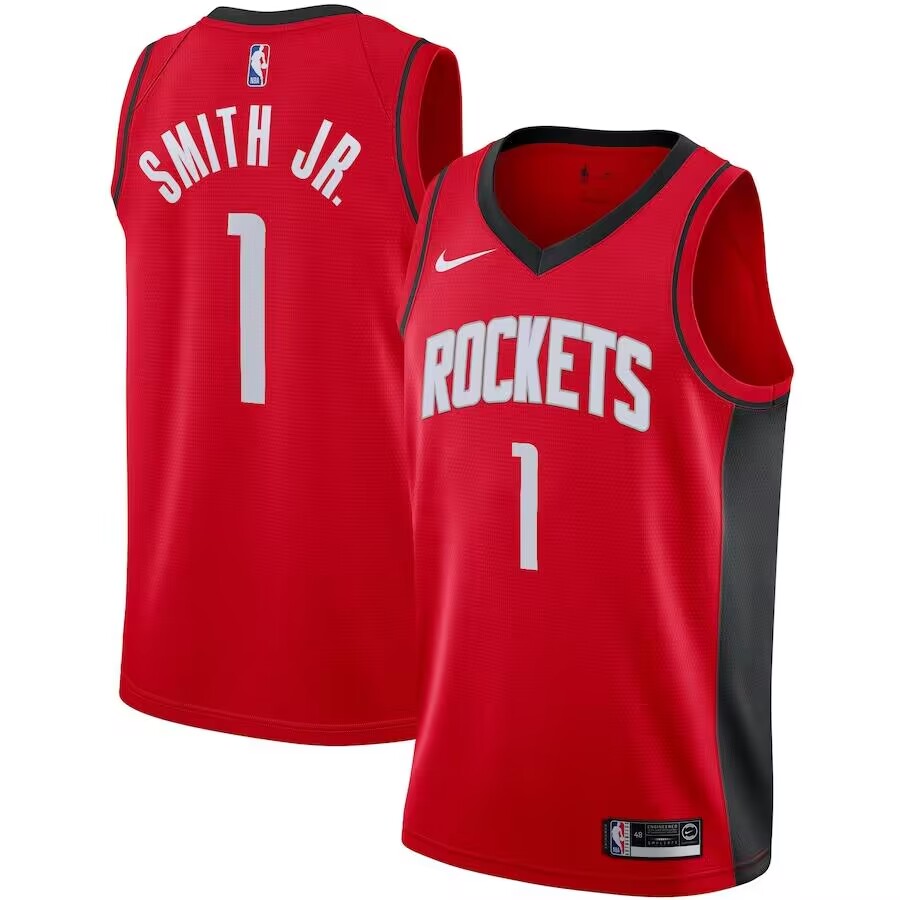 Men's Houston Rockets #1 Jabari Smith Jr Red Stitched Basketball Jersey Men's Houston Rockets #1 Jabari Smith Jr Red Stitched Basketball Jersey