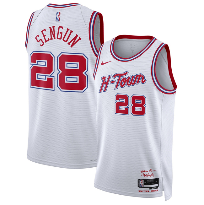 Men's Houston Rockets #28 Alperen Sengun White 2025 26 City Edition Stitched Jersey Men's Houston Rockets #28 Alperen Sengun White 2025 26 City Edition Stitched Jersey