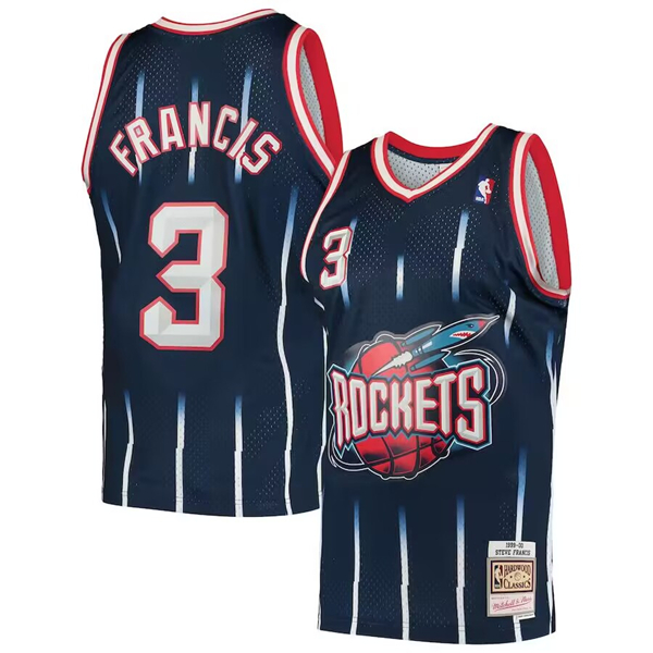 Men's Houston Rockets #3 Steve Francis Navy 1999-2000 Mitchell & Ness Hardwood Classics Swingman Stitched Basketball Jersey Men's Houston Rockets #3 Steve Francis Navy 1999-2000 Mitchell & Ness Hardwood Classics Swingman Stitched Basketball Jersey