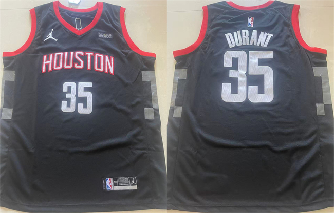Men's Houston Rockets #35 Kevin Durant Black Statement Edition Stitched Jersey Men's Houston Rockets #35 Kevin Durant Black Statement Edition Stitched Jersey