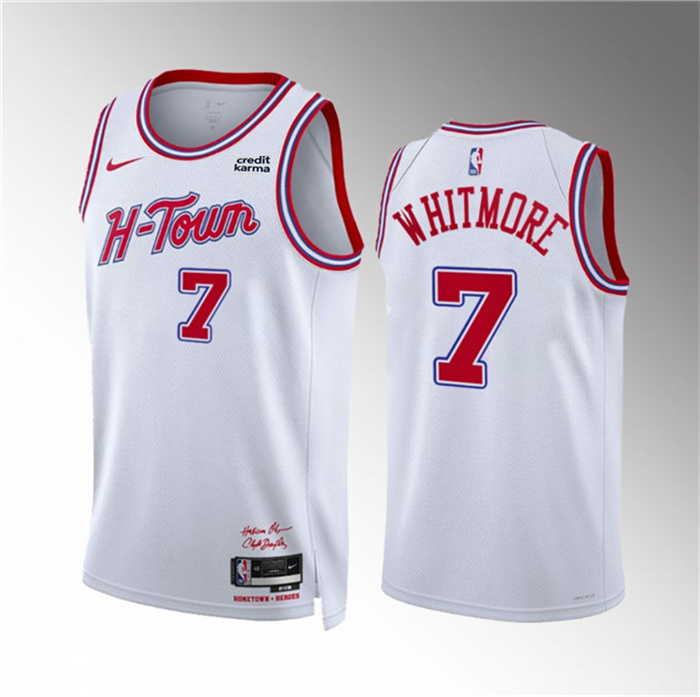 Men's Houston Rockets #7 Cam Whitmore White 2023 24 City Edition Stitched Jersey Men's Houston Rockets #7 Cam Whitmore White 2023 24 City Edition Stitched Jersey