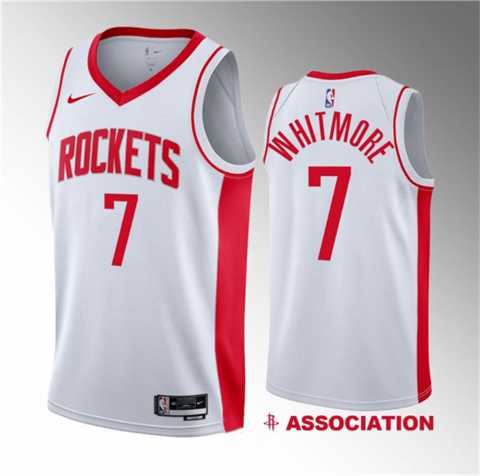 Men's Houston Rockets #7 Cam Whitmore White 2023 Draft Association Edition Stitched Basketball Jersey Men's Houston Rockets #7 Cam Whitmore White 2023 Draft Association Edition Stitched Basketball Jersey