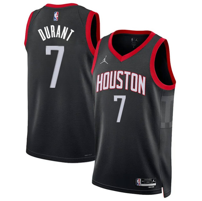 Men's Houston Rockets #7 Kevin Durant Black Statement Edition Stitched Jersey Men's Houston Rockets #7 Kevin Durant Black Statement Edition Stitched Jersey