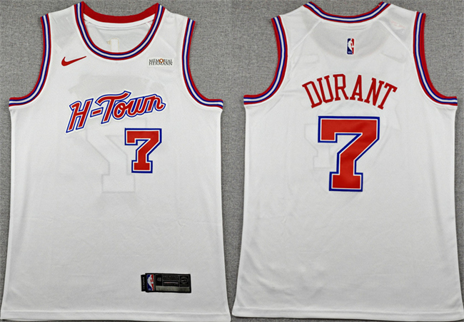 Men's Houston Rockets #7 Kevin Durant White 2025-26 City Edition Stitched Jersey Men's Houston Rockets #7 Kevin Durant White 2025-26 City Edition Stitched Jersey