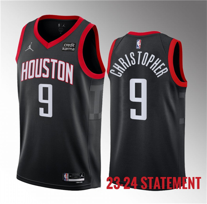 Men's Houston Rockets #9 Josh Christopher Black 2023 Statement Edition Stitched Basketball Jersey Men's Houston Rockets #9 Josh Christopher Black 2023 Statement Edition Stitched Basketball Jersey