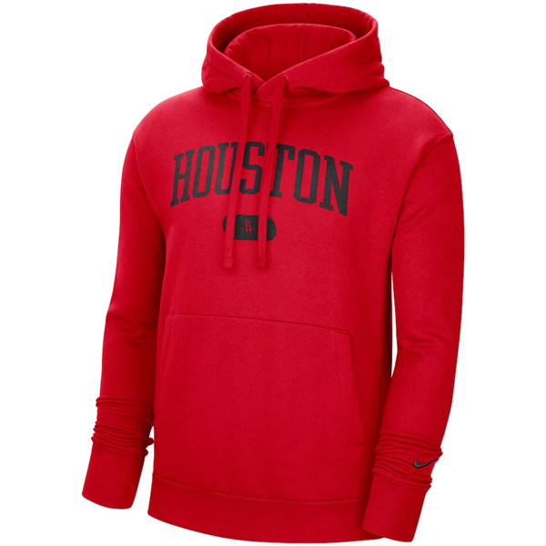 Men's Houston Rockets 2021 Red Heritage Essential Pullover Hoodie Men's Houston Rockets 2021 Red Heritage Essential Pullover Hoodie