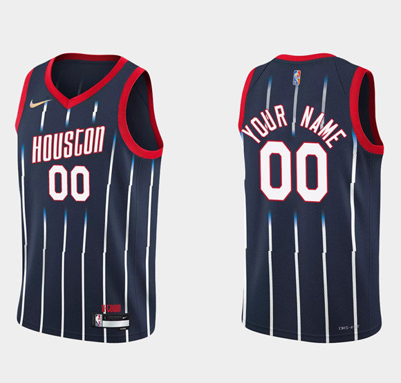 Men's Houston Rockets Active Player Custom 2021 22 City Edition 75th Anniversary Navy Stitched Basketball Jersey Men's Houston Rockets Active Player Custom 2021 22 City Edition 75th Anniversary Navy Stitched Basketball Jersey