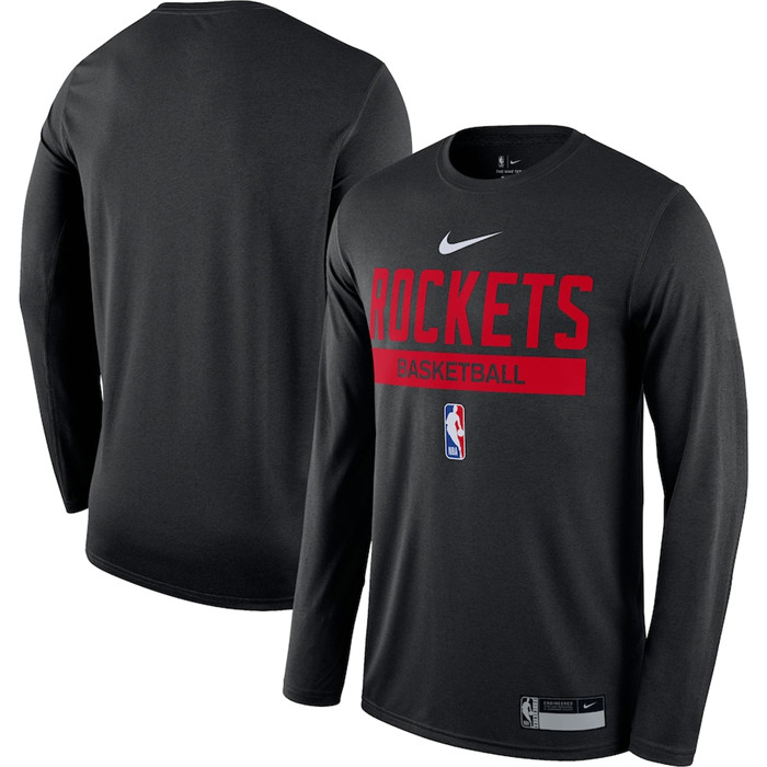 Men's Houston Rockets Black 2022 23 Legend On-Court Practice Performance Long Sleeve T-Shirt Men's Houston Rockets Black 2022 23 Legend On-Court Practice Performance Long Sleeve T-Shirt