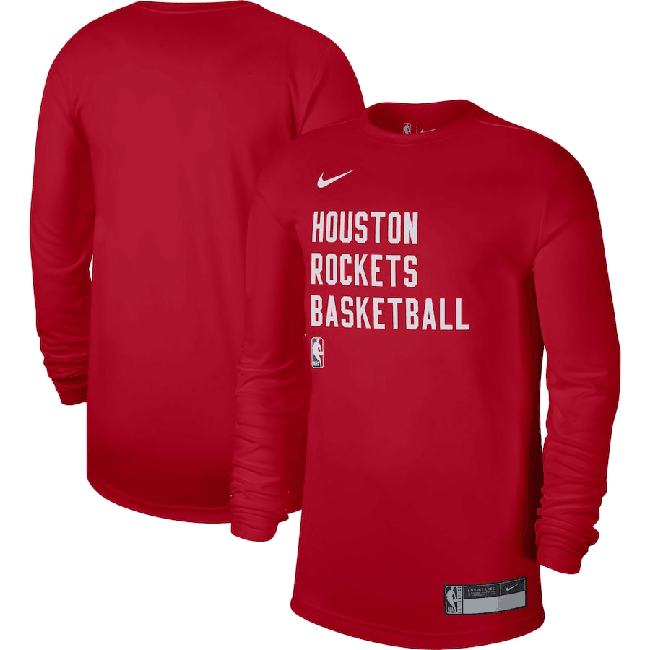 Men's Houston Rockets Red 2023 24 Legend On-Court Practice Long Sleeve T-Shirt Men's Houston Rockets Red 2023 24 Legend On-Court Practice Long Sleeve T-Shirt