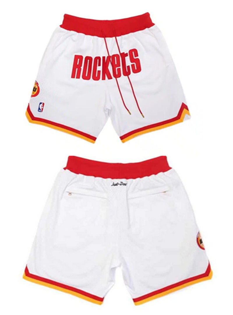 Men's Houston Rockets White Shorts (Run Small) 1 Men's Houston Rockets White Shorts (Run Small) 1