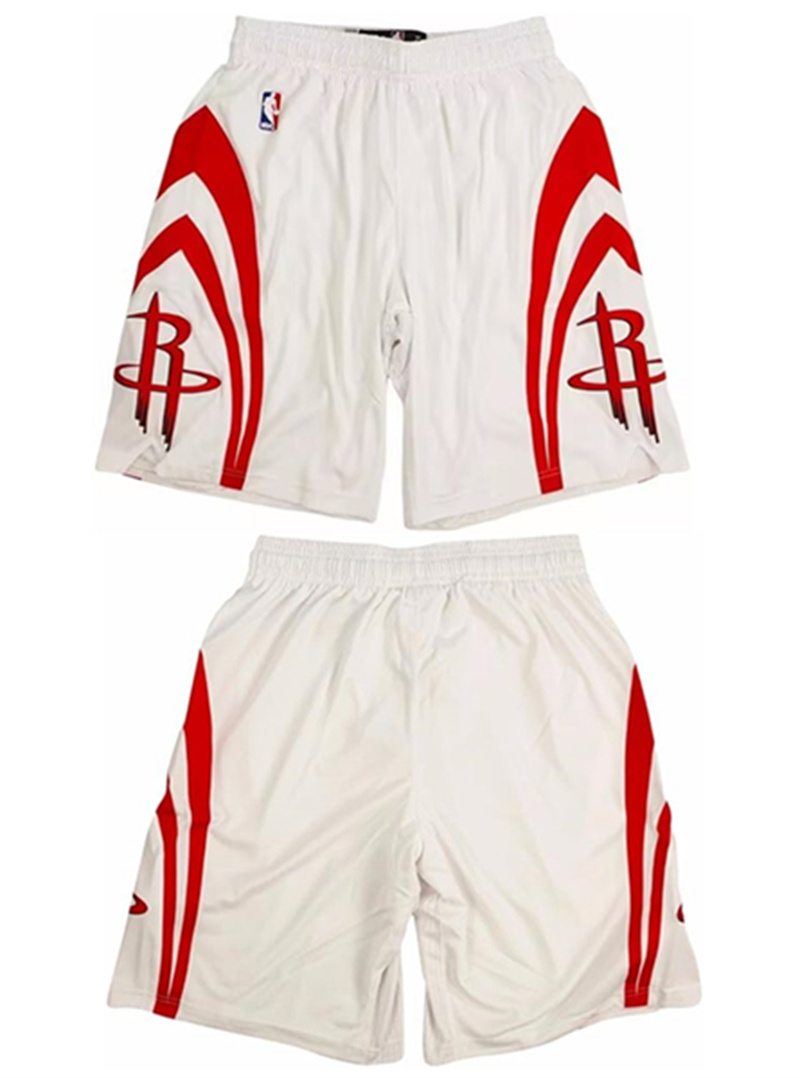 Men's Houston Rockets White Shorts (Run Small)2 Men's Houston Rockets White Shorts (Run Small)2