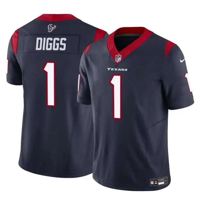 Men's Houston Texans #1 Stefon Diggs Navy 2024 F.U.S.E Vapor Untouchable Stitched Football Jersey Men's Houston Texans #1 Stefon Diggs Navy 2024 F.U.S.E Vapor Untouchable Stitched Football Jersey