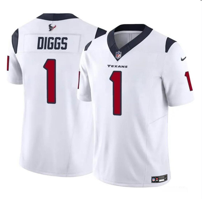Men's Houston Texans #1 Stefon Diggs White 2024 F.U.S.E Vapor Untouchable Stitched Football Jersey Men's Houston Texans #1 Stefon Diggs White 2024 F.U.S.E Vapor Untouchable Stitched Football Jersey