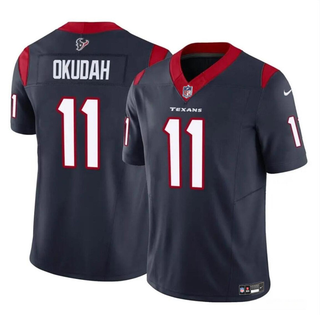 Men's Houston Texans #11 Jeff Okudah Navy 2024 F.U.S.E Vapor Untouchable Stitched Football Jersey Men's Houston Texans #11 Jeff Okudah Navy 2024 F.U.S.E Vapor Untouchable Stitched Football Jersey