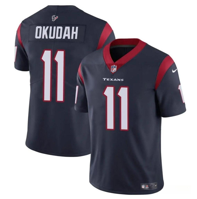 Men's Houston Texans #11 Jeff Okudah Navy Vapor Untouchable Stitched Football Jersey Men's Houston Texans #11 Jeff Okudah Navy Vapor Untouchable Stitched Football Jersey