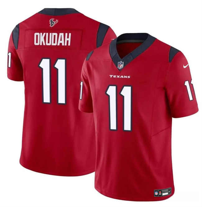 Men's Houston Texans #11 Jeff Okudah Red 2024 F.U.S.E Vapor Untouchable Stitched Football Jersey Men's Houston Texans #11 Jeff Okudah Red 2024 F.U.S.E Vapor Untouchable Stitched Football Jersey