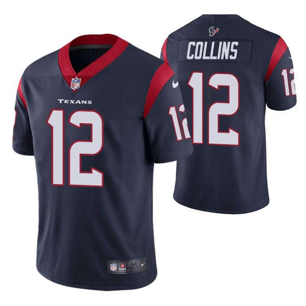 Men's Houston Texans #12 Nico Collins Navy Vapor Untouchable Limited Stitched Jersey Men's Houston Texans #12 Nico Collins Navy Vapor Untouchable Limited Stitched Jersey
