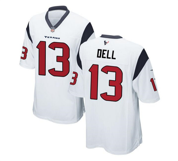 Men's Houston Texans #13 Tank Dell White Stitched Game Jersey Men's Houston Texans #13 Tank Dell White Stitched Game Jersey