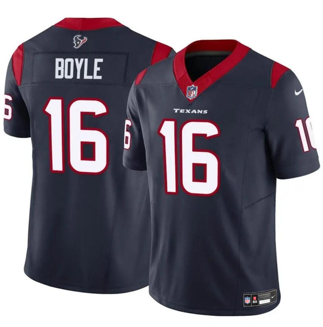 Men's Houston Texans #16 Tim Boyle Navy 2024 F.U.S.E Vapor Untouchable Stitched Football Jersey Men's Houston Texans #16 Tim Boyle Navy 2024 F.U.S.E Vapor Untouchable Stitched Football Jersey