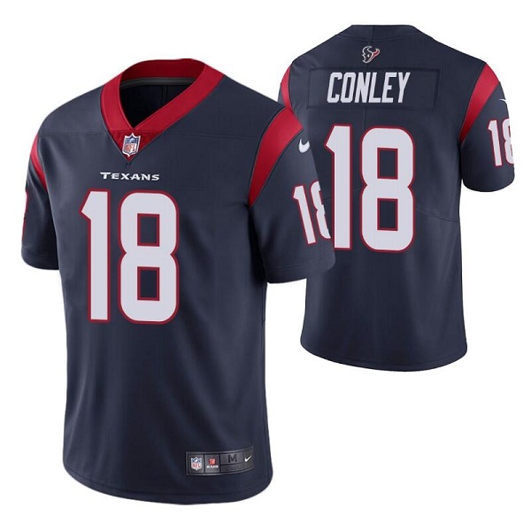 Men's Houston Texans #18 Chris Conley Navy Vapor Untouchable Limited Stitched Jersey Men's Houston Texans #18 Chris Conley Navy Vapor Untouchable Limited Stitched Jersey