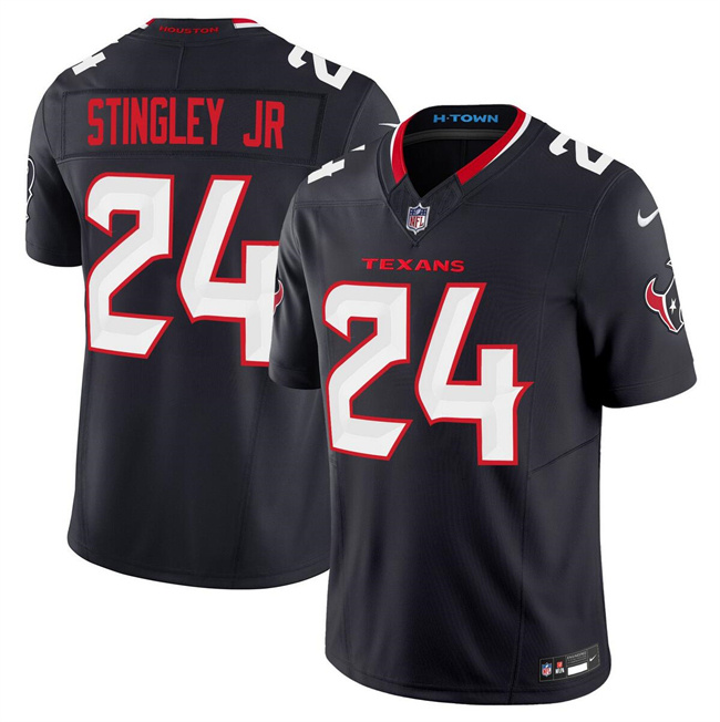 Men's Houston Texans #24 Derek Stingley Jr. Navy 2024 Vapor F.U.S.E. Limited Stitched Jersey Men's Houston Texans #24 Derek Stingley Jr. Navy 2024 Vapor F.U.S.E. Limited Stitched Jersey