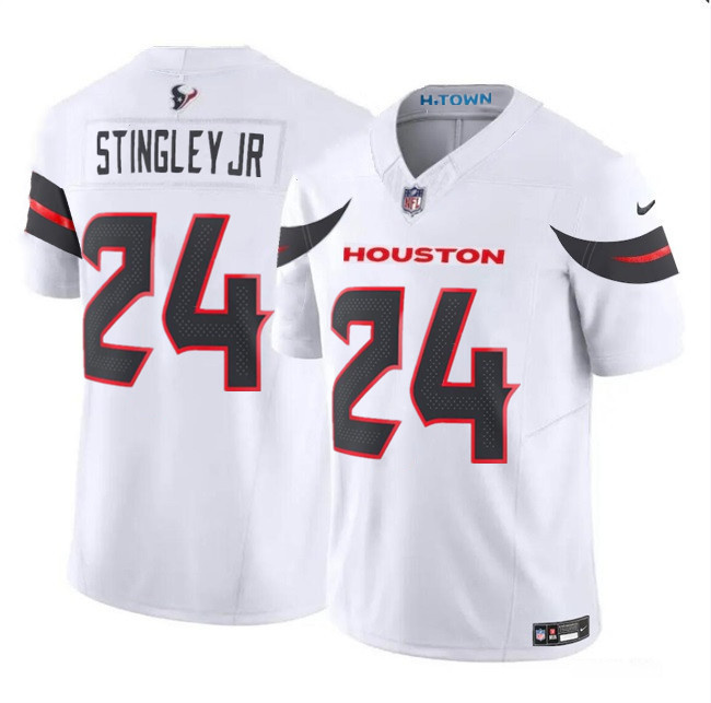 Men's Houston Texans #24 Derek Stingley Jr. White 2024 Vapor F.U.S.E. Limited Stitched Jersey Men's Houston Texans #24 Derek Stingley Jr. White 2024 Vapor F.U.S.E. Limited Stitched Jersey